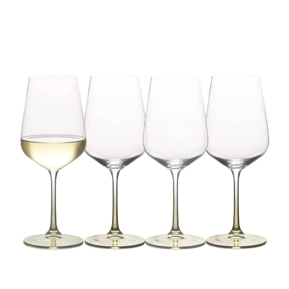 MIKASA Gianna Ombre Sage Set Of 4 White Wine Glasses 1 MIKASA Gianna Ombre Sage Set Of 4 White Wine Glasses