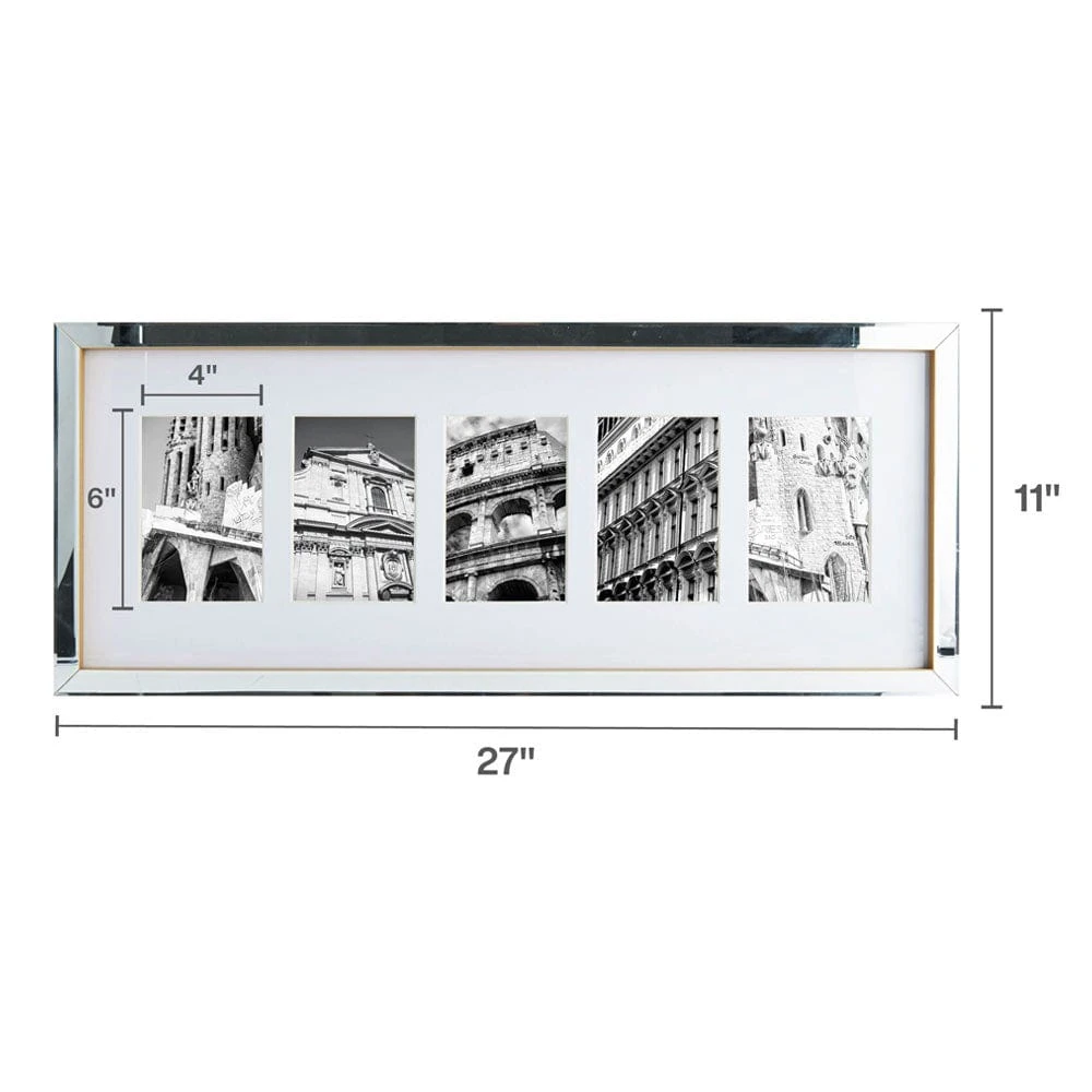 MIKASA Gold Mirror 5 Openings Collage Gallery Frame 4 MIKASA Gold Mirror 5 Openings Collage Gallery Frame - Image 4