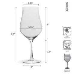 MIKASA Grace Set Of 4 Bordeaux Red Wine Glasses -Mikasa grace set of 4 red wine glasses 5290414 4