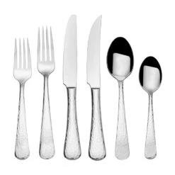 MIKASA Hammered Mirror Opulent 75 Piece Flatware Set, Service For 12