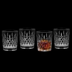 MIKASA Harding Set Of 4 Double Old Fashioned Whiskey Glasses -Mikasa harding set of 4 rocks whiskey glasses 5296435 3