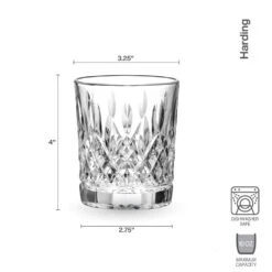 MIKASA Harding Set Of 4 Double Old Fashioned Whiskey Glasses -Mikasa harding set of 4 rocks whiskey glasses 5296435 4