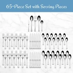 MIKASA Harmony 65 Piece Flatware Set, Service For 12 -Mikasa harmony 65 piece flatware set service for 12 5060761 11