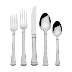 MIKASA Harmony Hammered 65 Piece Flatware Set, Service For 12