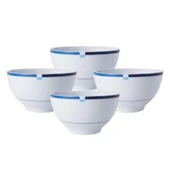 MIKASA Jet Set Blue Set Of 4 Soup Cereal Bowls