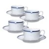 MIKASA Jet Set Blue Set Of 4 Tea Cups And Saucers