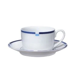 MIKASA Jet Set Blue Set Of 4 Tea Cups And Saucers -Mikasa jet set blue set of 4 tea cups and saucers K85132194 3