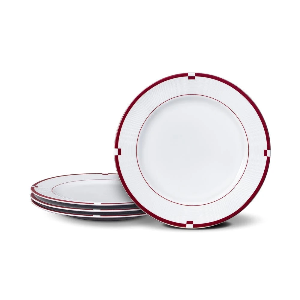 MIKASA Jet Set Red Set Of 4 Salad Plates 1 MIKASA Jet Set Red Set Of 4 Salad Plates