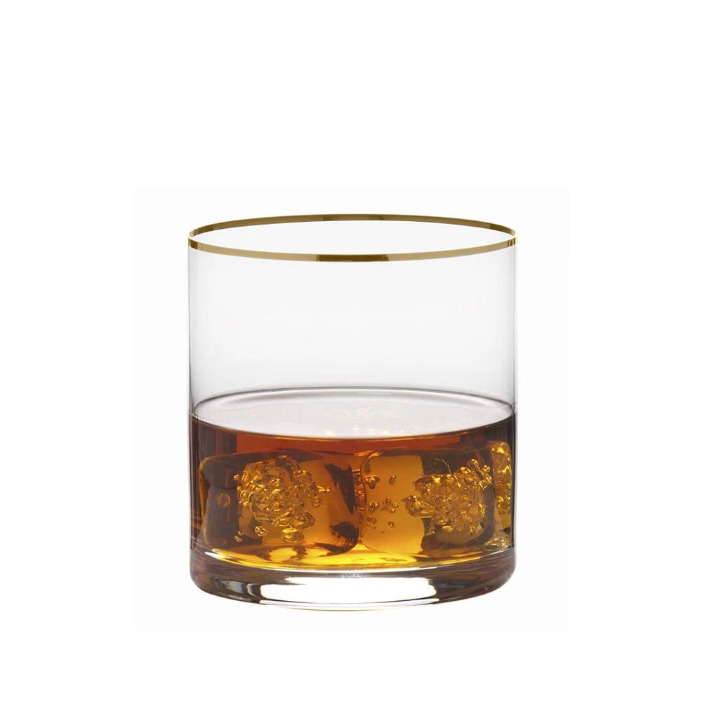 MIKASA Julie Gold Set Of 4 Double Old Fashioned Whiskey Glasses 3 MIKASA Julie Gold Set Of 4 Double Old Fashioned Whiskey Glasses - Image 3