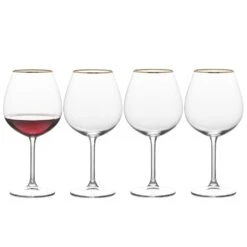 MIKASA Julie Gold Set Of 4 Red Wine Glasses