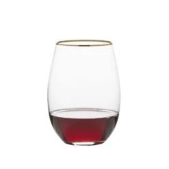 MIKASA Julie Gold Set Of 4 Stemless Wine Glasses -Mikasa julie gold set of 4 stemless wine glasses 5289861 3