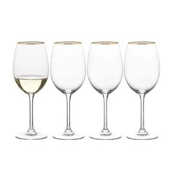 MIKASA Julie Gold Set Of 4 White Wine Glasses