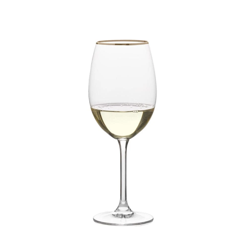 MIKASA Julie Gold Set Of 4 White Wine Glasses 3 MIKASA Julie Gold Set Of 4 White Wine Glasses - Image 3