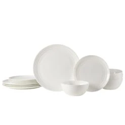 MIKASA Kamryn Vegan Bone 12 Piece Dinnerware Set, Service For 4