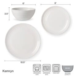 MIKASA Kamryn Vegan Bone 12 Piece Dinnerware Set, Service For 4 -Mikasa kamryn vegan bone 12 piece dinnerware set service for 4 5296813 4