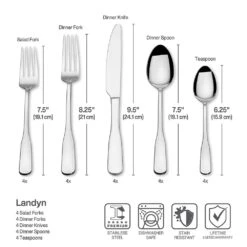 MIKASA Landyn 20 Piece Flatware Set, Service For 4 -Mikasa landyn 20 piece flatware set service for 4 5273727 5