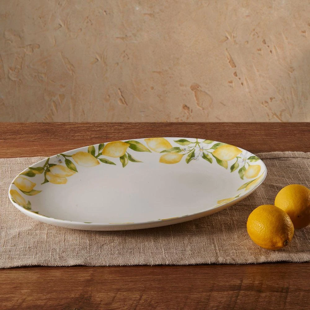 MIKASA Lemons Oval Serving Platter, 14 Inch 2 MIKASA Lemons Oval Serving Platter, 14 Inch - Image 2