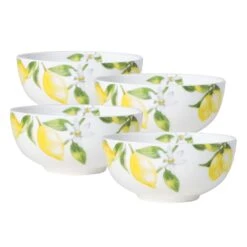 MIKASA Lemons Set Of 4 Soup Cereal Bowls