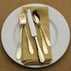 MIKASA Lilah Gold Plated 20 Piece Flatware Set, Service For 4 -Mikasa lilah gold plated 20 piece flatware set service for 4 5216524 3