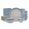 MIKASA Logan Blue 32 Piece Dinnerware Set, Service For 8