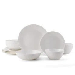 MIKASA Loria 16 Piece Dinnerware Set With Pasta Bowl, Service For 4