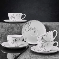 MIKASA Love Story Set Of 4 Teacups And Saucers -Mikasa love story set of 4 cups and saucers 5293353 3