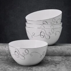 MIKASA Love Story Set Of 4 All Purpose Bowls -Mikasa love story set of 4 soup cereal bowls 5293352 3