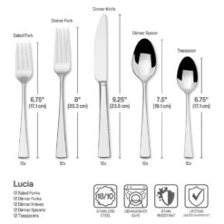 MIKASA Lucia 20 Piece Flatware Set, Service For 4 -Mikasa lucia 20 piece flatware set service for 4 5100238 5