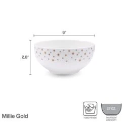 MIKASA Millie Gold Set Of 4 All Purpose Bowls -Mikasa millie gold set of 4 all purpose bowls 5289325 4
