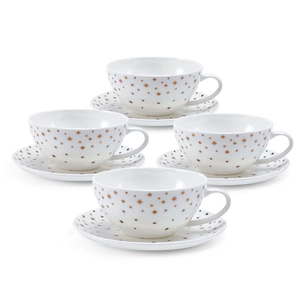 MIKASA Millie Gold Set Of 4 Cups And Saucers 1 MIKASA Millie Gold Set Of 4 Cups And Saucers