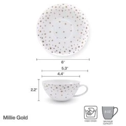 MIKASA Millie Gold Set Of 4 Cups And Saucers 7 MIKASA Millie Gold Set Of 4 Cups And Saucers -Mikasa millie gold set of 4 cups and saucers 5289326 4