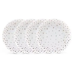 MIKASA Millie Gold Set Of 4 Dinner Plates