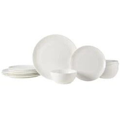 MIKASA Mirabel Vegan Bone 12 Piece Dinnerware Set, Service For 4