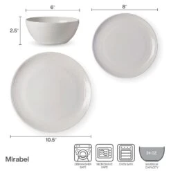 MIKASA Mirabel Vegan Bone 12 Piece Dinnerware Set, Service For 4 -Mikasa mirabel vegan bone 12 piece dinnerware set service for 4 5296864 4