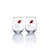 Stemless Gifts Mr And Mrs Santa Hat Stemless Wine Set Of 2