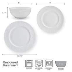 MIKASA Parchment White 18 Piece Dinnerware Set, Service For 6 -Mikasa parchment white 18 piece dinnerware set service for 6 5293968 5