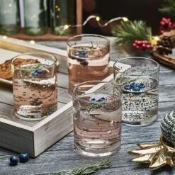 MIKASA Party Set Of 4 Double Old Fashioned Whiskey Glasses -Mikasa party set of 4 double old fashioned glasses 5294203 3