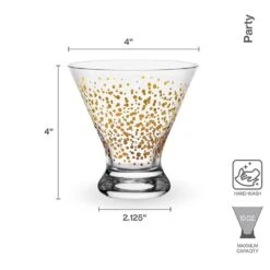 MIKASA Party Set Of 4 Stemless Martini Glasses -Mikasa party set of 4 stemless martini glasses 5294202 4