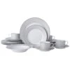 MIKASA Percy Grey 20 Piece Dinnerware Set, Service For 4