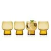 MIKASA Phoebe Amber Set Of 4 Double Old Fashioned Glasses