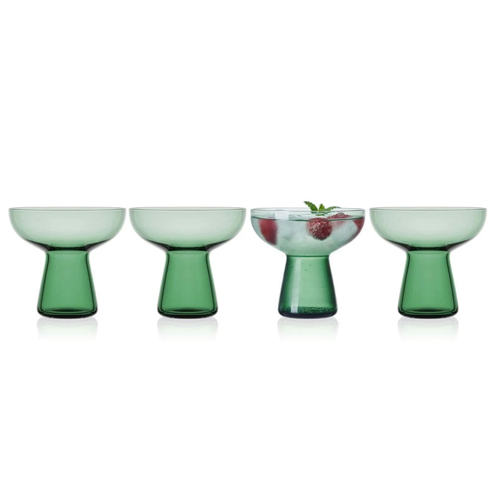 MIKASA Phoebe Sage Set Of 4 Margarita Cocktail Glasses 1 MIKASA Phoebe Sage Set Of 4 Margarita Cocktail Glasses