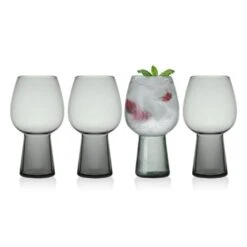 MIKASA Phoebe Smoke Set Of 4 Beer Goblet Glasses