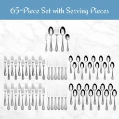 MIKASA Regent Bead 65 Piece Flatware Set, Service For 12 -Mikasa regent bead 65 piece flatware set service for 12 5081086 9