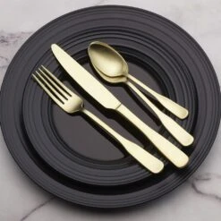 MIKASA Satin Champagne Landyn 16 Piece Flatware Set, Service For 4 -Mikasa satin champagne landyn 16 piece flatware set service for 4 5287012 2