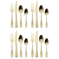 MIKASA Satin Champagne Landyn 16 Piece Flatware Set, Service For 4 -Mikasa satin champagne landyn 16 piece flatware set service for 4 5287012 4