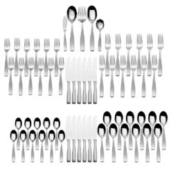 MIKASA Satin Loft 65 Piece Flatware Set, Service For 12 -Mikasa satin loft 65 piece flatware set service for 12 5081298 3