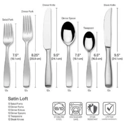 MIKASA Satin Loft 75 Piece Flatware Set, Service For 12 -Mikasa satin loft 75 piece flatware set service for 12 5125924 5