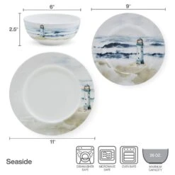 MIKASA Seaside 12 Piece Dinnerware Set, Service For 4 -Mikasa seaside 12 piece dinnerware set servie for 4 5293929 4