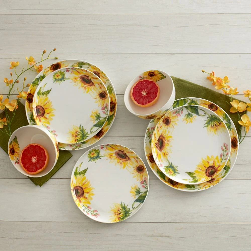 MIKASA Sunflower 24 Piece Dinnerware Set, Service For 6 3 MIKASA Sunflower 24 Piece Dinnerware Set, Service For 6 - Image 3