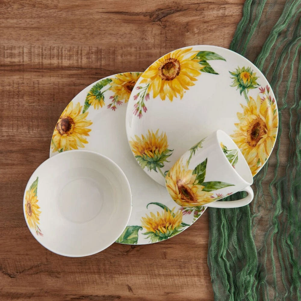 MIKASA Sunflower 24 Piece Dinnerware Set, Service For 6 4 MIKASA Sunflower 24 Piece Dinnerware Set, Service For 6 - Image 4